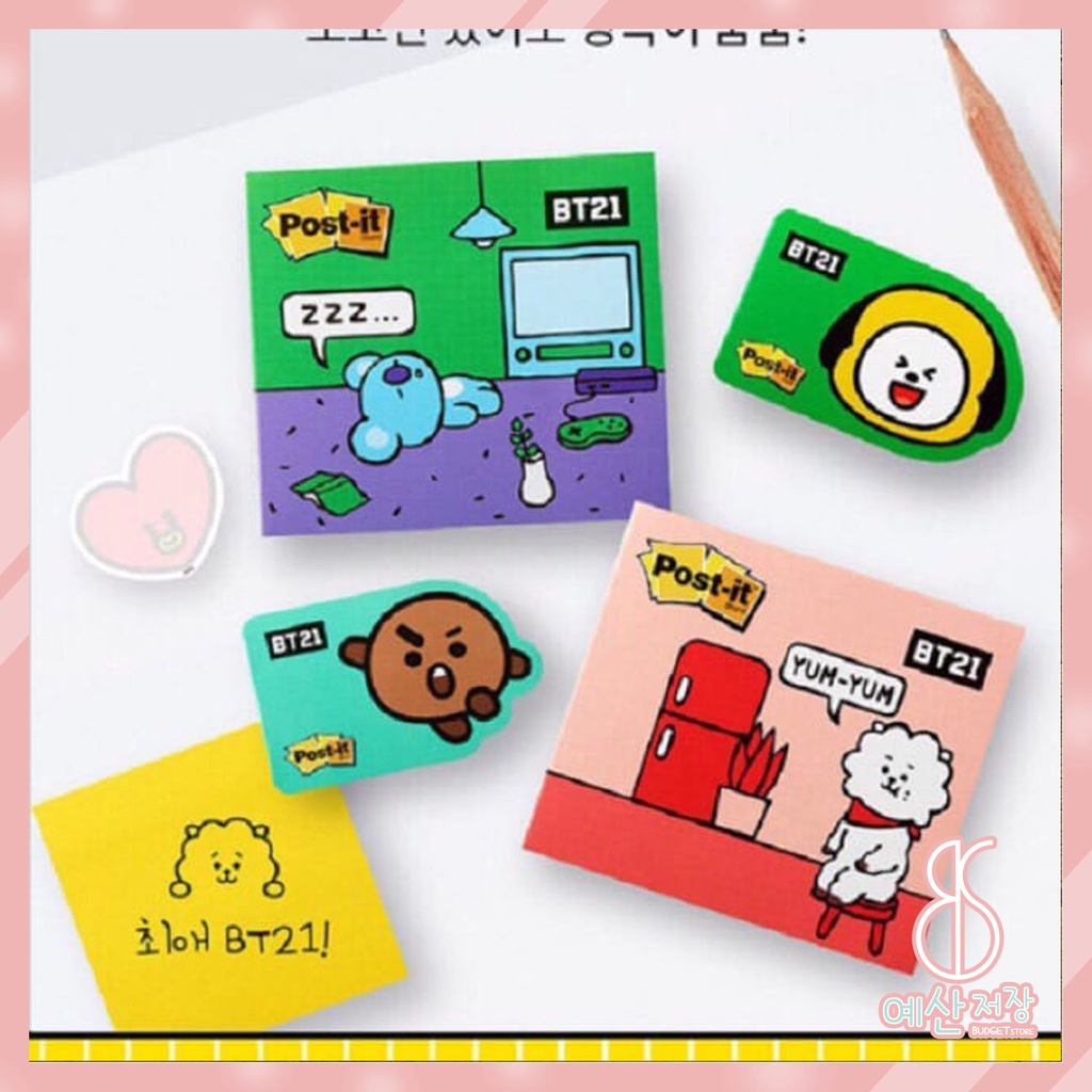 [BS] KPOP BTS BT21 Sticky Note Memo Cooky Tata - KP092 | Shopee Philippines