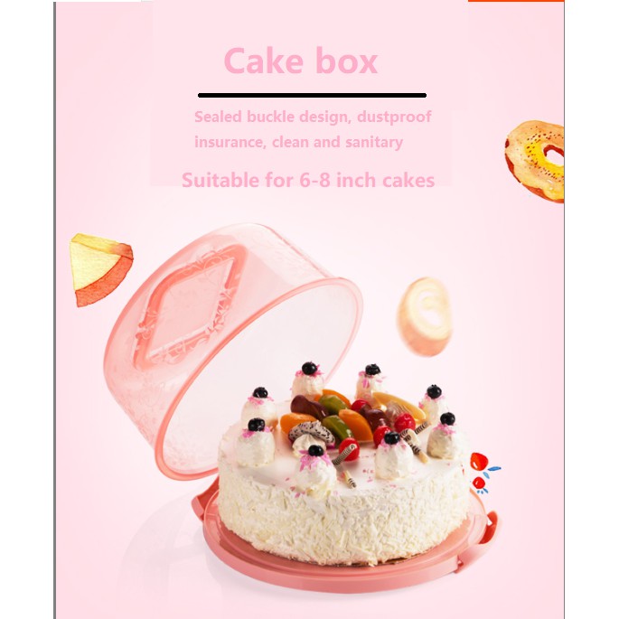 Cake storage box portable round birthday cake dessert fruit storage box packaging box Shopee