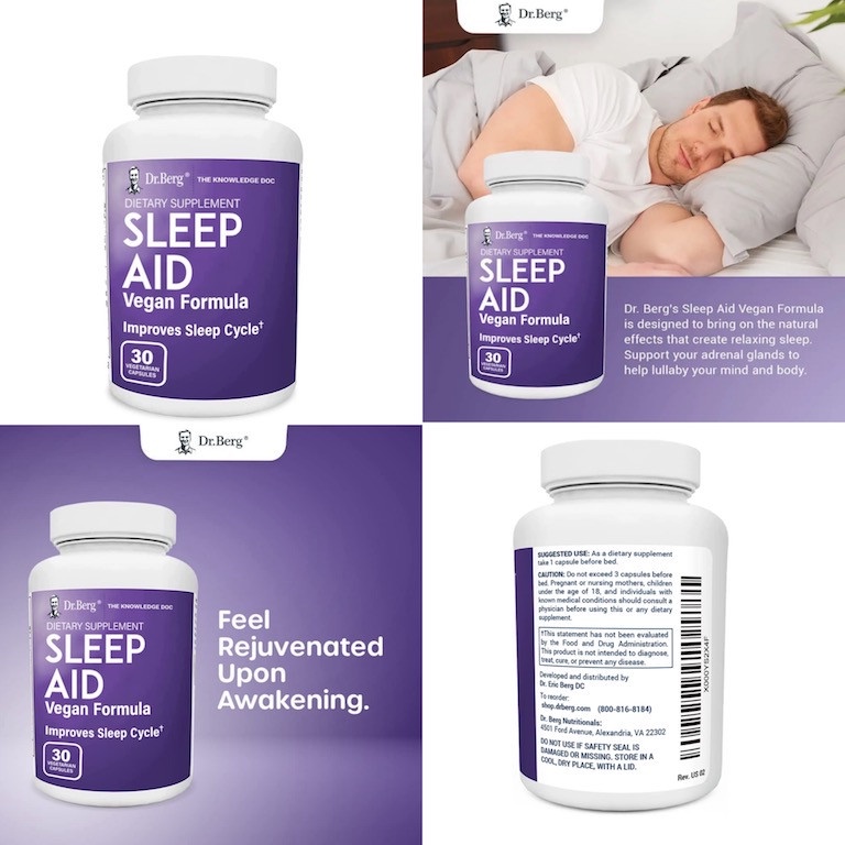 Dr. Berg Sleep Aid Vegan Formula / Sleep Aid Non Vegan Formula