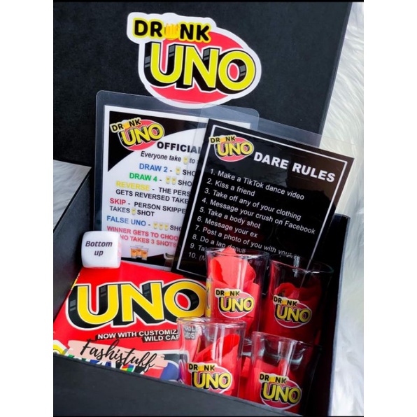 Family games Toy READY TO SHIP DRUNK UNO GAME SET WITH DICE, DRUNK AND DARE RULES☃ Shopee