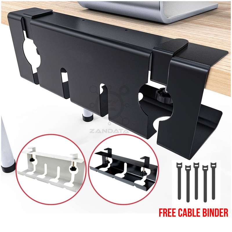 *NEW* No Drilling Under Desk Cable Management Tray C-Clamp Wire ...