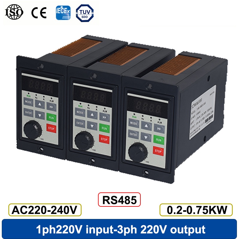 0.75KW 220v Single Phase vfd Frequency Converter Add RS485 Three-Phase ...