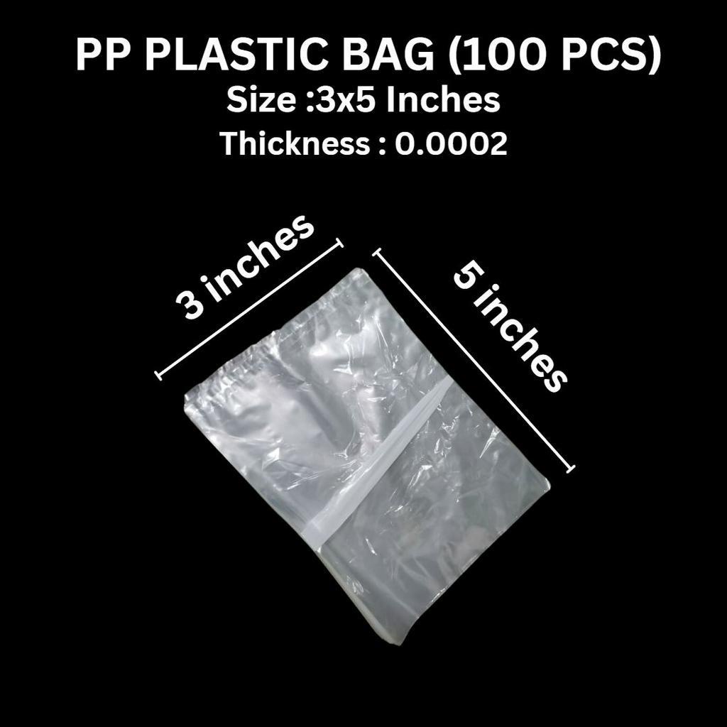 100pcs PP Clear Plastic bags (3 to 6 inches) 0.002 thickness (makapal ...