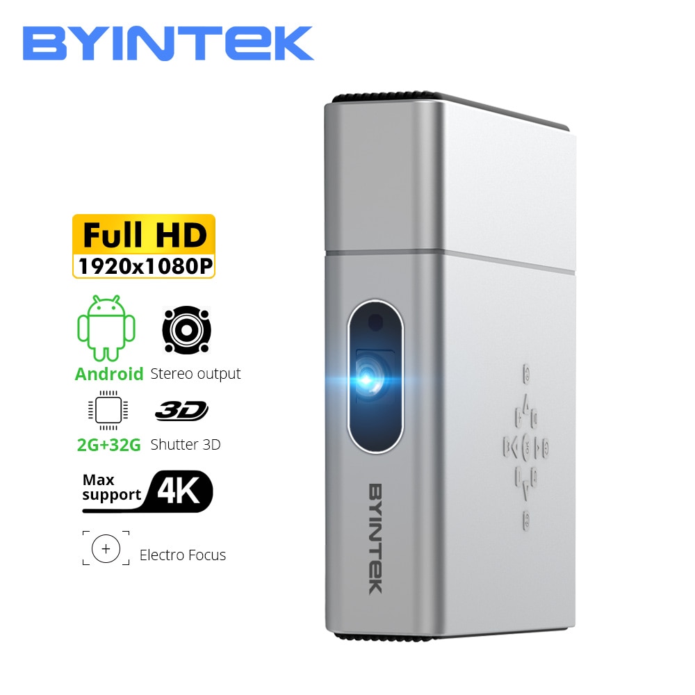 BYINTEK U50 Full HD 1080P Android Wifi Smart 2K 3D 4K TV Portable lAsEr ...