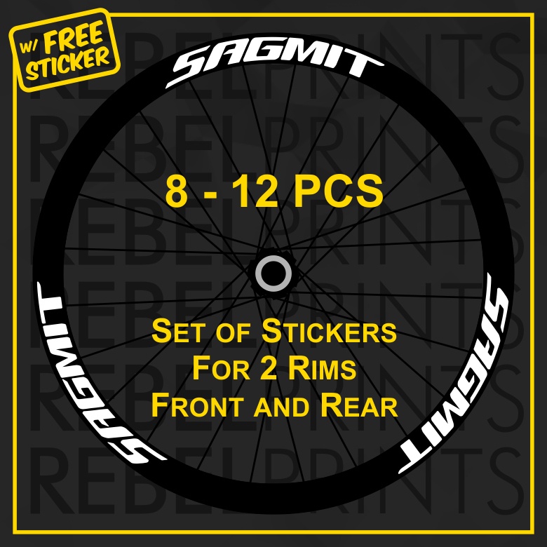 SAGMIT (8 or 12 pcs) 700c 30mm Wheel Rim Sticker Decal Vinyl for Road ...