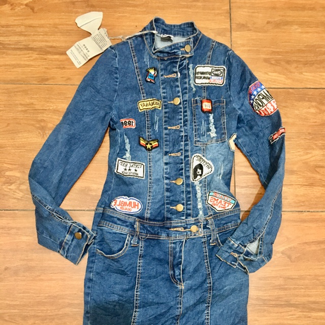 Denim dress hot sale with patches