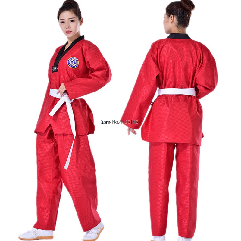 2022 Professional Kids Taekwondo Uniform Clothes Traditional Red Suite ...