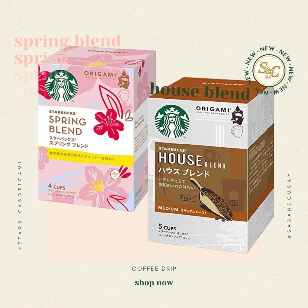 Starbucks Origami Drip Coffee House Blend Spring Blend Japan | Shopee ...