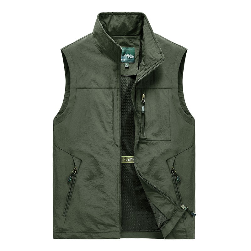 【Boutique】5XL Men Multi-Pocket Classic Waistcoat Male Sleeveless Thin ...