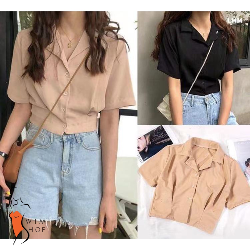SS PAULINE Tailored Street Style Polo Shirt Croptop with Detatchable Buttons Collar Tops wt0148 Shopee Philippines