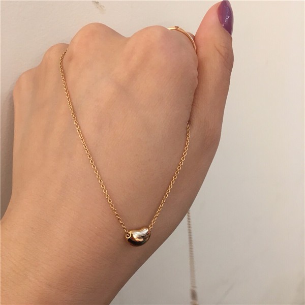 Rose gold hot sale bean necklace