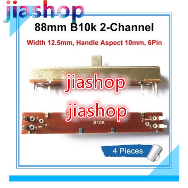 Potenziometro a diapositiva, Potenziometro Slide Doppio Lineare,5 Pezzi Fader per miscelatore Potenziometro a scorrimento B10K Fader del mixer a scorrimento dritto a doppio canale per molteplici scopi