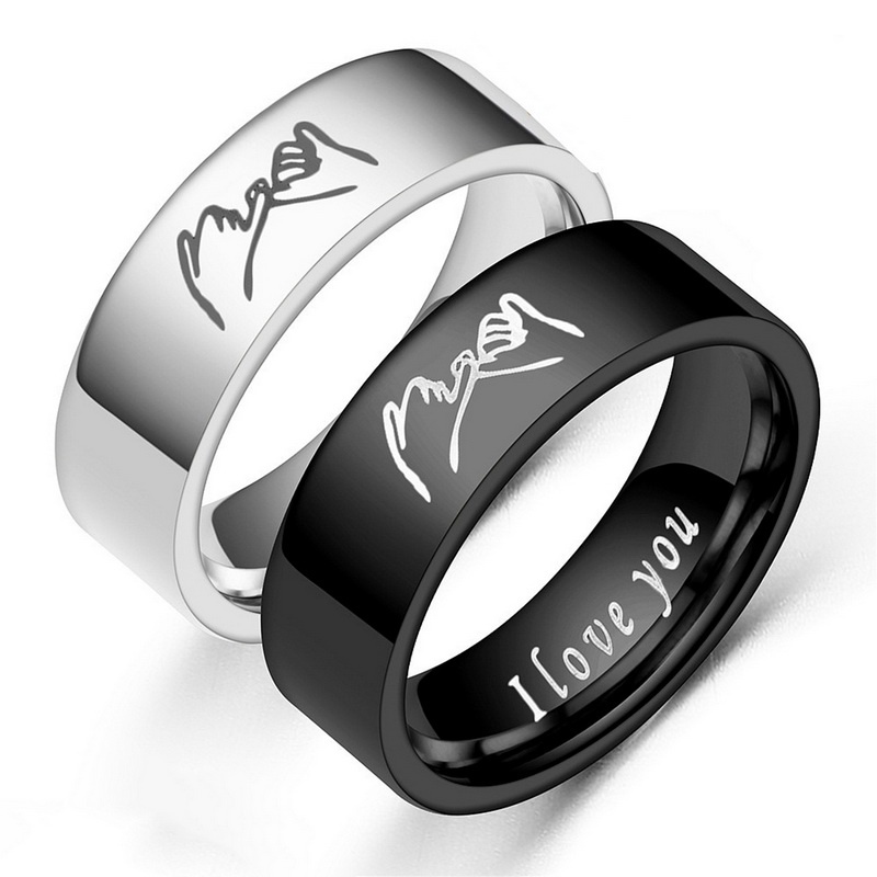 New Fashion Simple Design 316 Titanium Steel Men's Ring Couple Ring ...