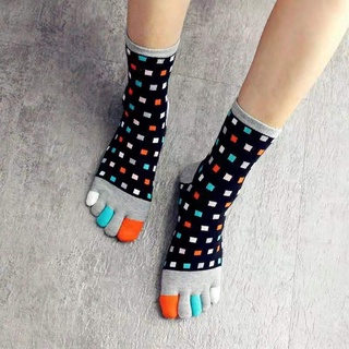 Five Finger Socks For Woman Cotton Street Fashion Striped Novelty Happy ...