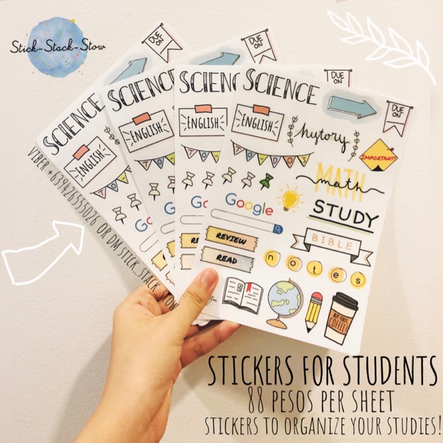 Cute Pastel Stickers Notebook Google Slides PowerPoint