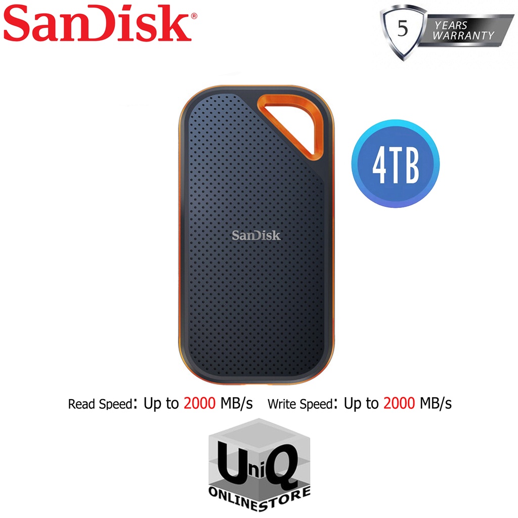 Sandisk Extreme Pro 4tb Portable Ssd V2 Sdssde81 4t00 G25 With Up To 2000mbs Read And Write 8812