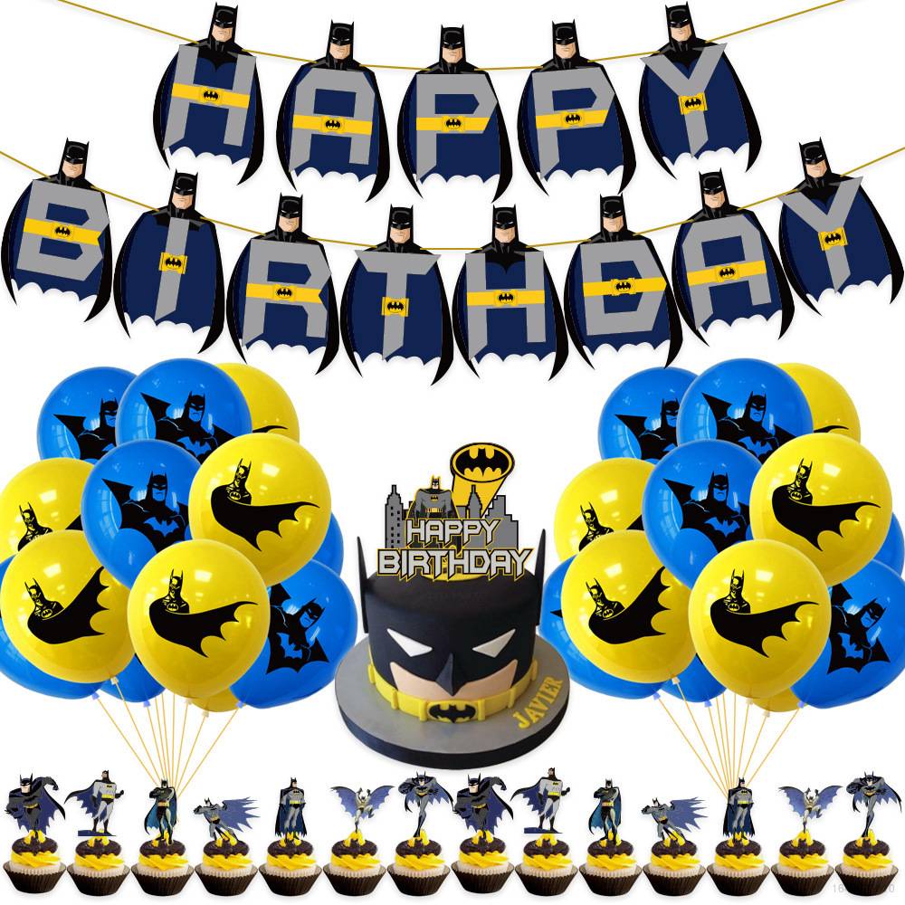 DC Superhero Batman Theme Birthday Party Decoration Topper Balloons ...