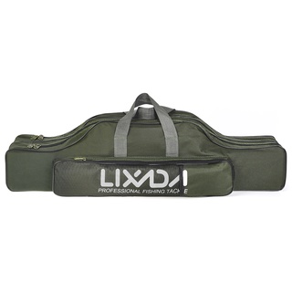 Lixada Fishing Tackle Bag Two Layer Large Capacity Folding Fishing Rod  Carry Case Fishing Pole Storage Bag