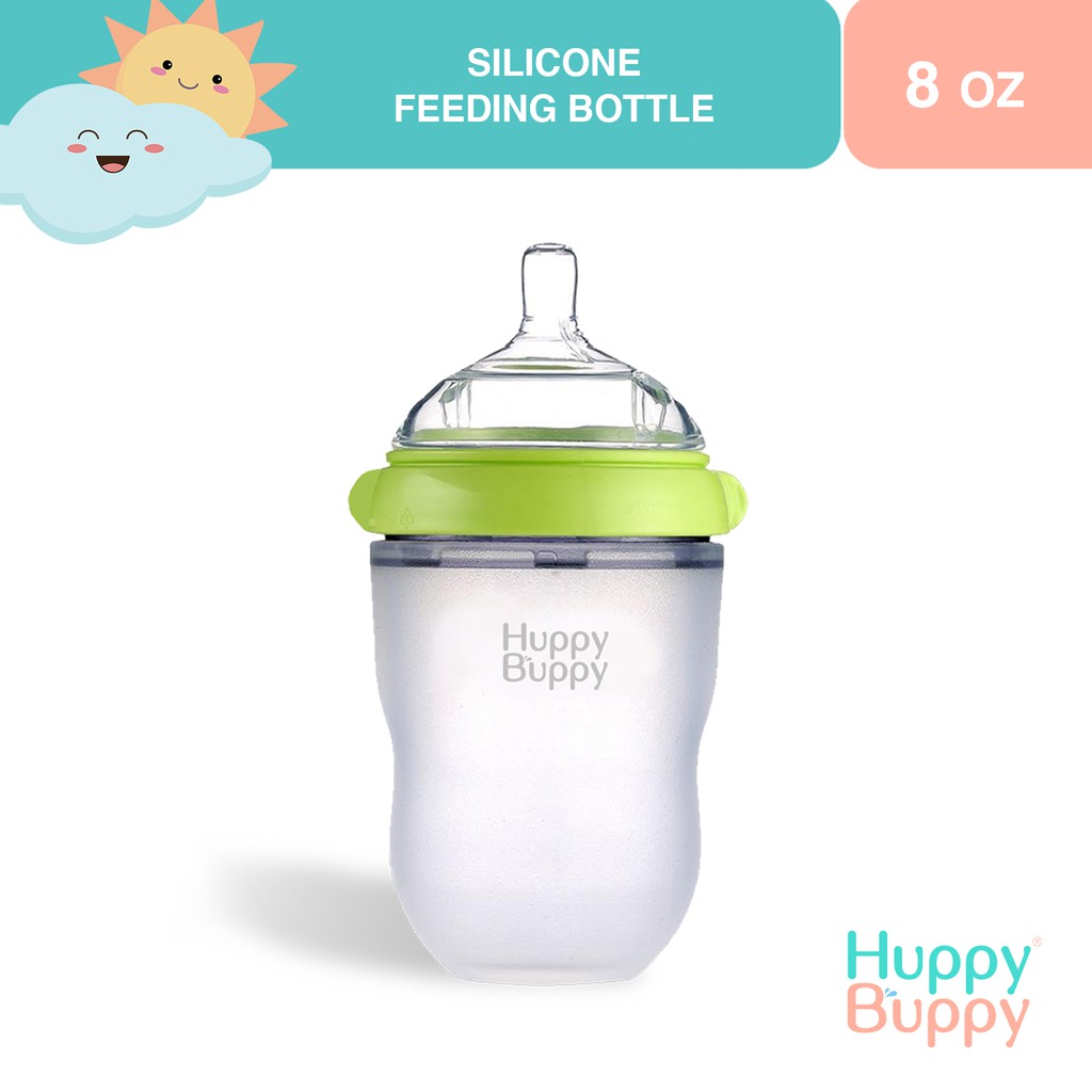 Huppy Buppy Silicone Baby Bottle Feeding 8oz Green