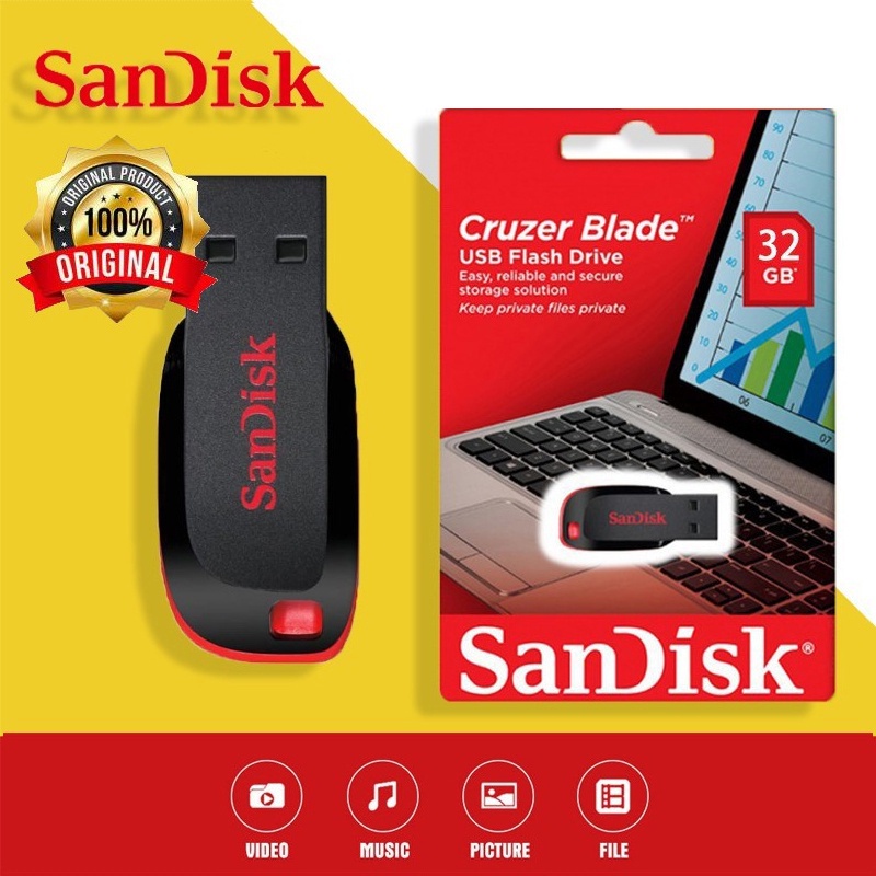 sandisk-flash-drive-cruzer-blade-cz50-128gb-64gb-32gb-usb-2-0-flash