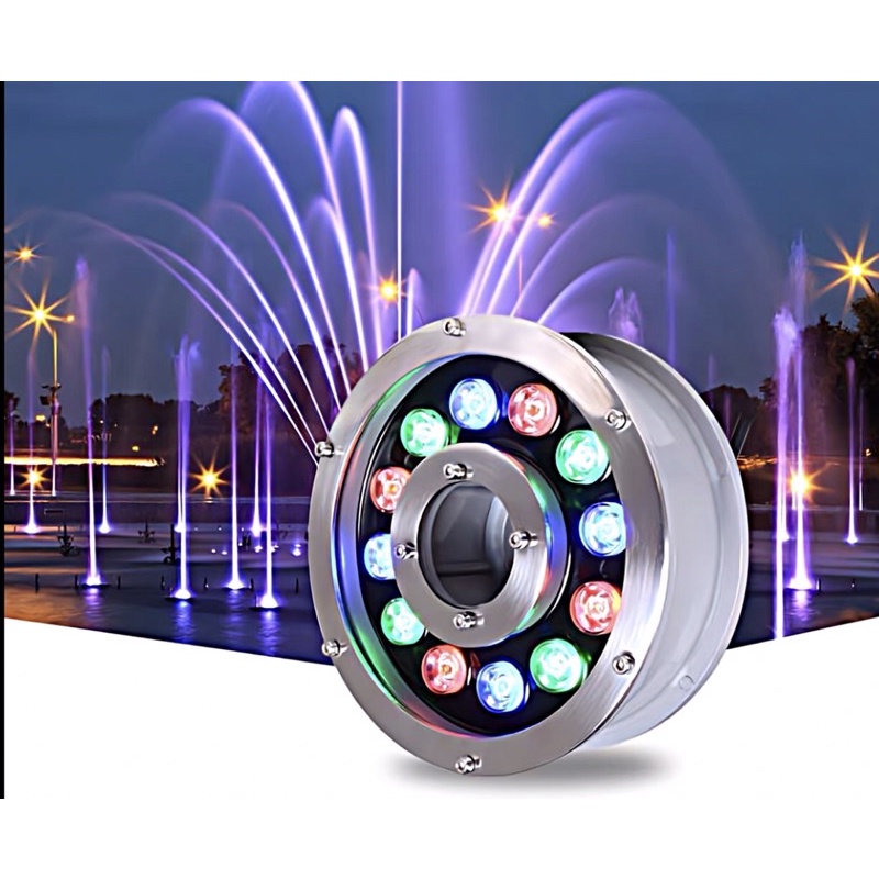 【COD & Ready】24V 6W 9W Fountain light colorful Swimming pool light fish ...