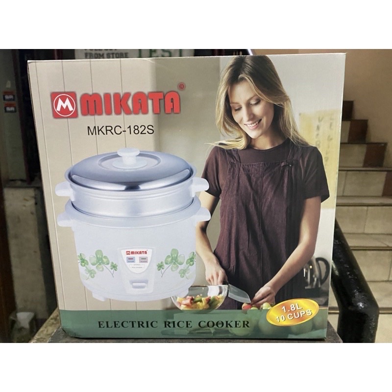 Mikata Electric Rice Cooker w/ Steamer 1.8 Liters 10 Cups Aluminum ...