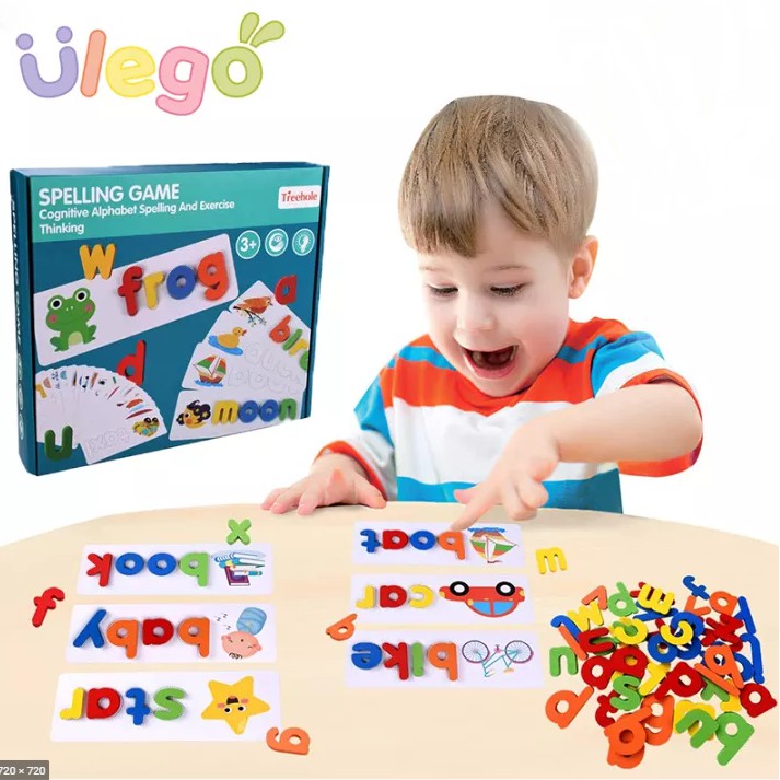 Spelling Learning Toys for Children Word Game Flashcard Wood Letter ...