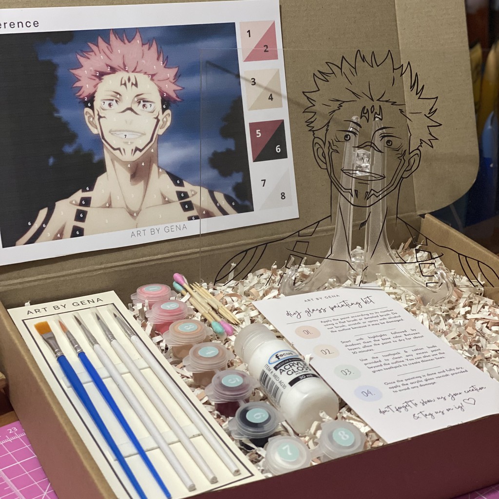 DIY Anime Glass Painting Kit [Paint By Numbers]