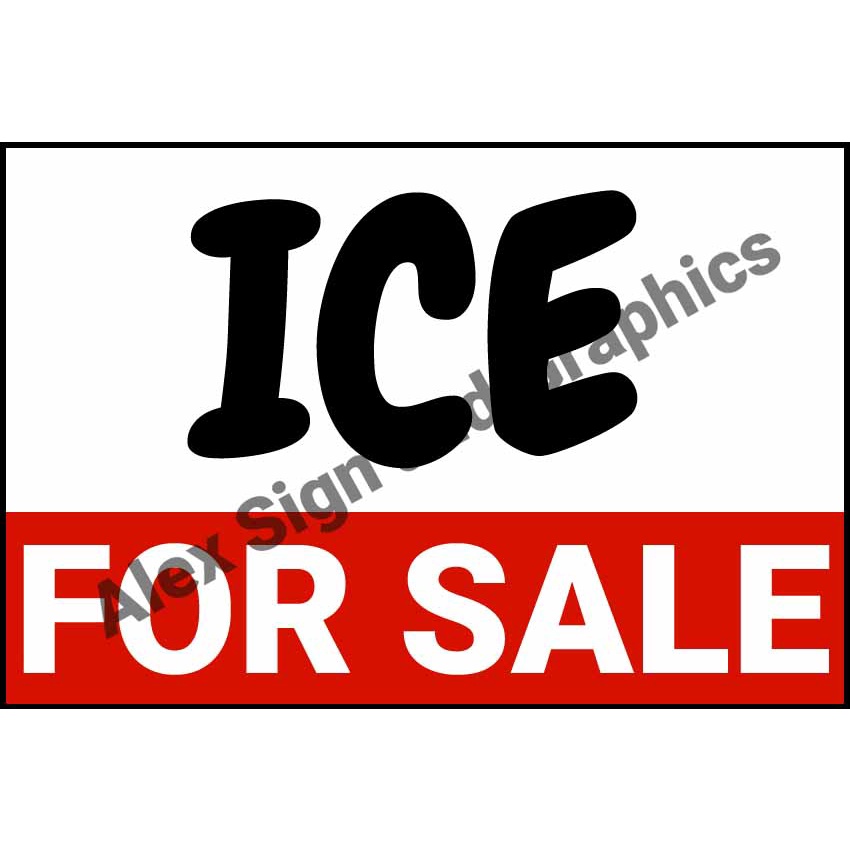 Ice for Sale PVC Signage A4 Size (7.5 x 11.25 inches) Shopee