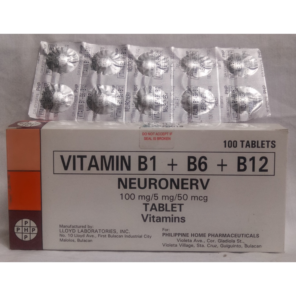 Neuronerv Vitamins B1+B6+ B12 10Tabs/pc | Shopee Philippines