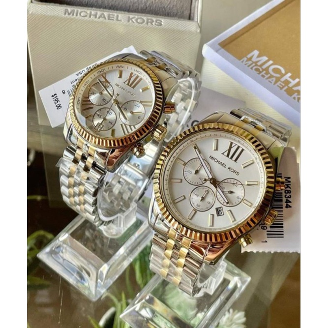 Michael kors two tone lexington watch best sale