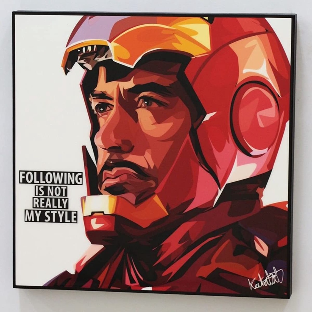 Tony Stark my style Poster and print POP Art Painting on Canvas ...
