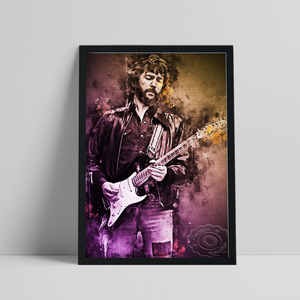 Eric Clapton Fans Collect Poster, English Musician Figure Portrait Art