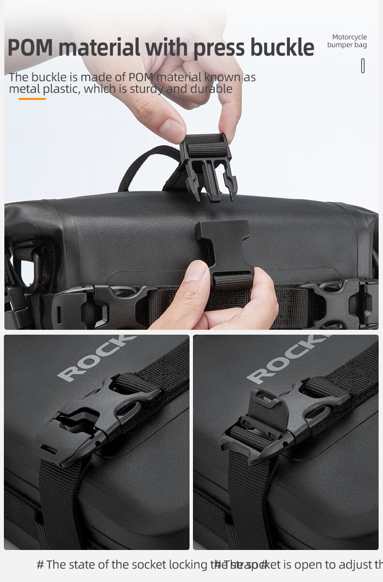 Daniel Smart Motorcycle Leather Crash Bar Bag Left And Right Side Saddlebag Guard Bag With Water Bottle Holder Snap Closure - View #5