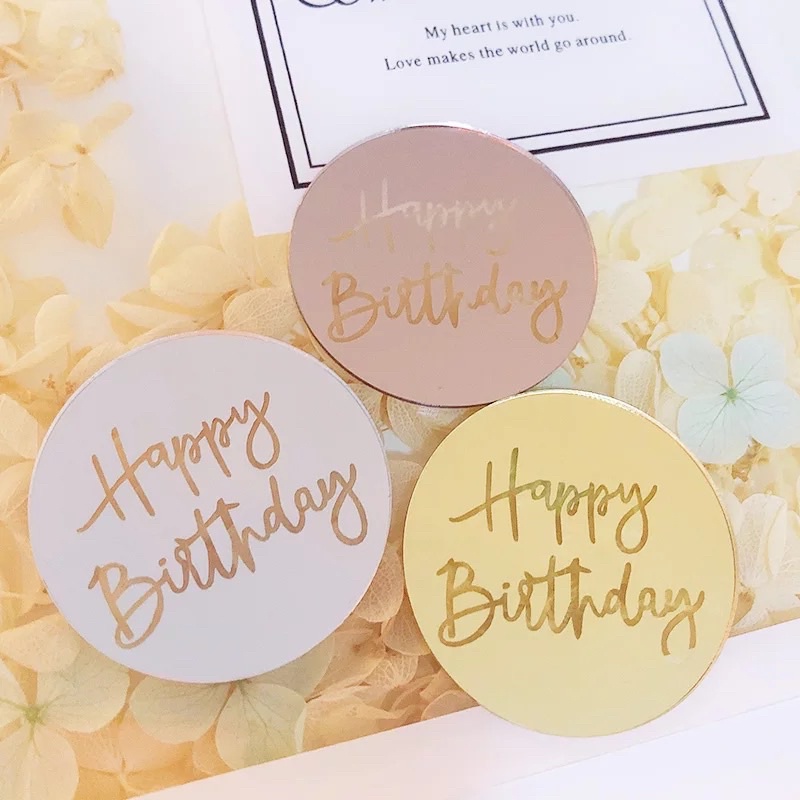 Happy Birthday Acrylic Disc Cake / Cupcake Topper | Shopee Philippines