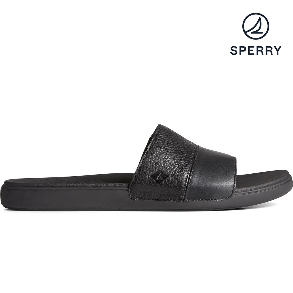 Sperry Men s Plushwave Dock Slide Black Sandal STS241380 Shopee Philippines