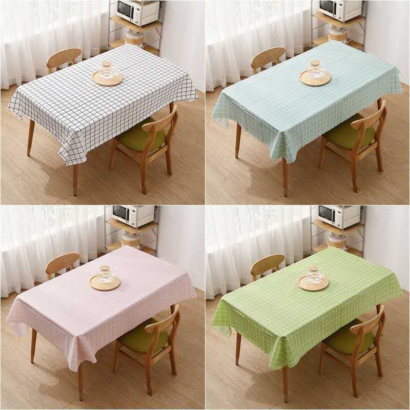 Grid Waterproof Table Cloth Kitchen Dinning Table Cover Dust-proof TS ...