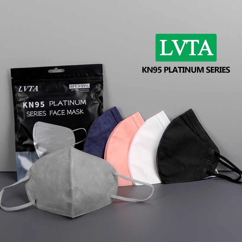 Lvta XL Face Mask for Big Face Platinum Color Adult Size Comfort Thick Pm 2.5 kn95 10 Pieces