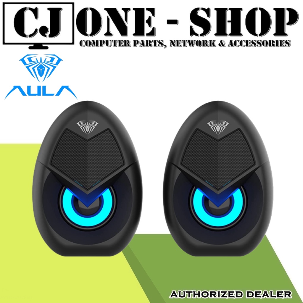 AULA N69 RGB Mini Speaker, 3.5mm Jack, 2.0 USB Wired Computer Speaker