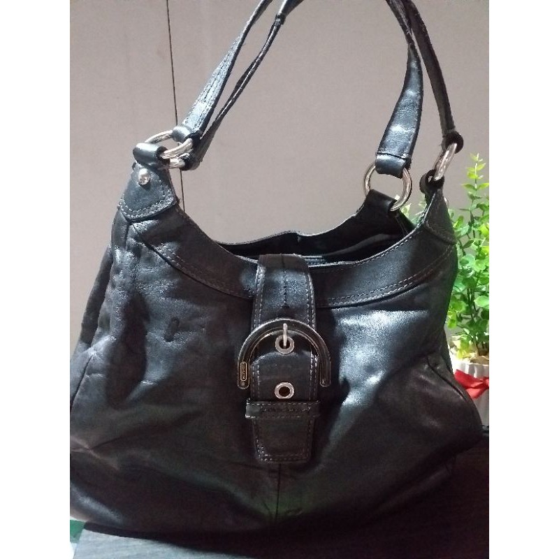 Coach black hobo on sale leather