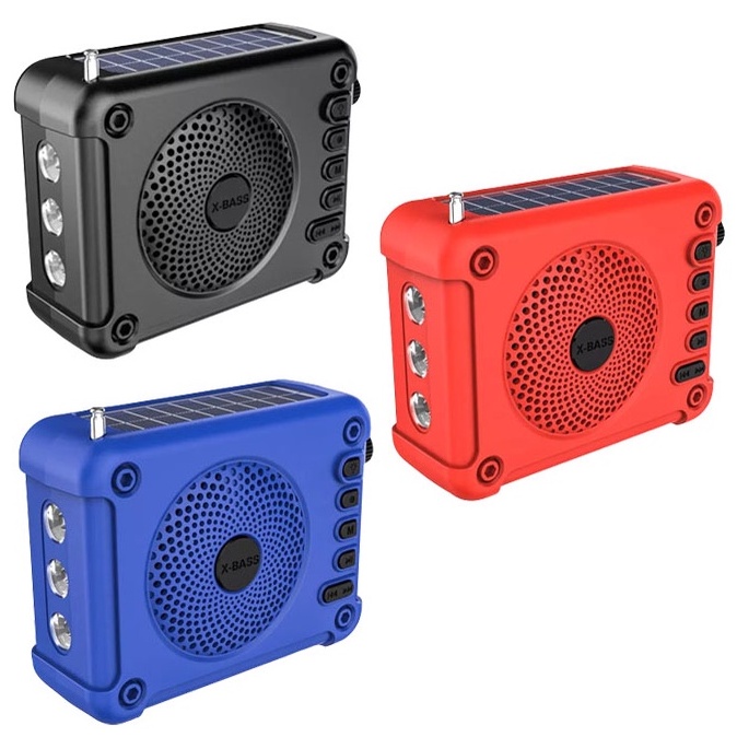 ZQS-301/302 Solar Rechargeable FM Bluetooth Radio Speaker Mic Support ...