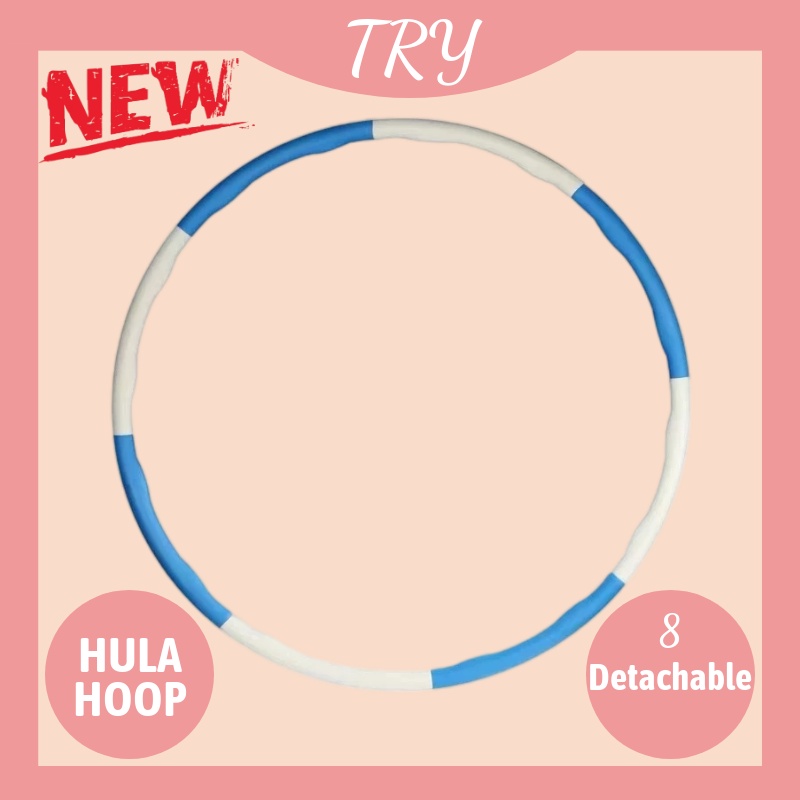 TRY Hula Hoop Detachable 8 Section Adjustable Plastic Fitness Hoops