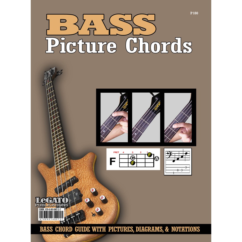 Bass Picture Chords Book, Bass Guitar Book, Bass Guitar Chord Book