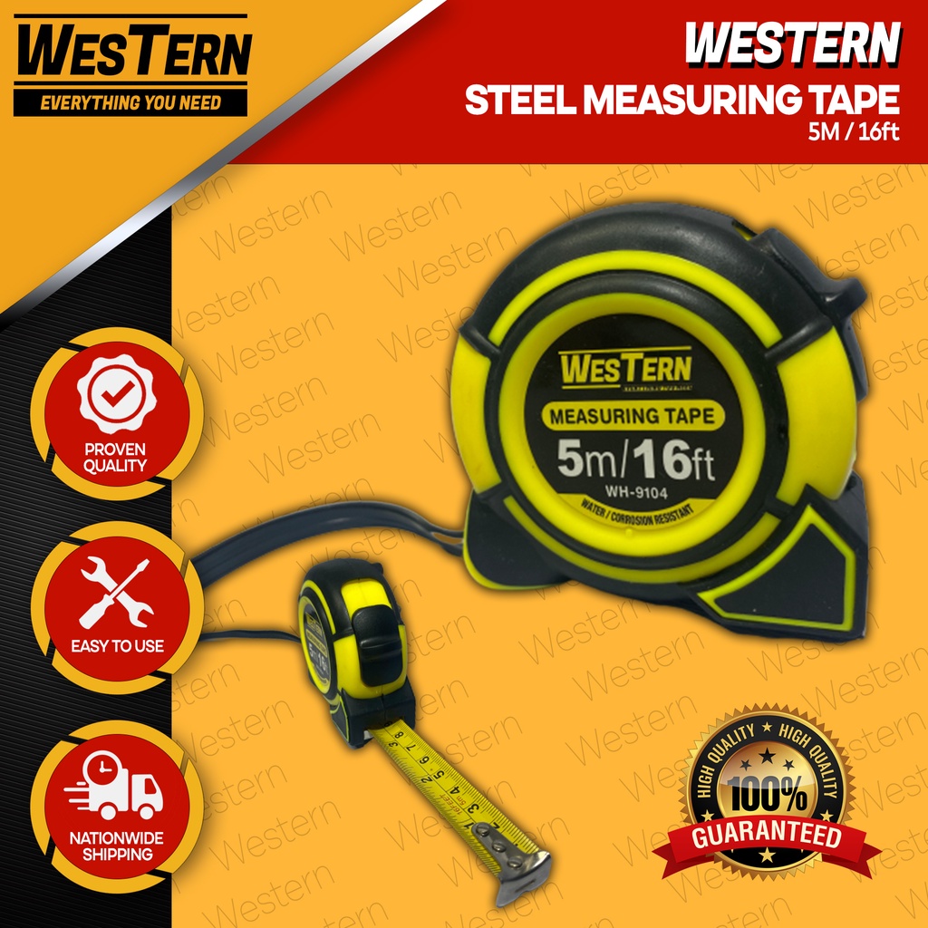WESTERN 5M Steel Measuring Tape / 5 METERS Tape Measure WH9104