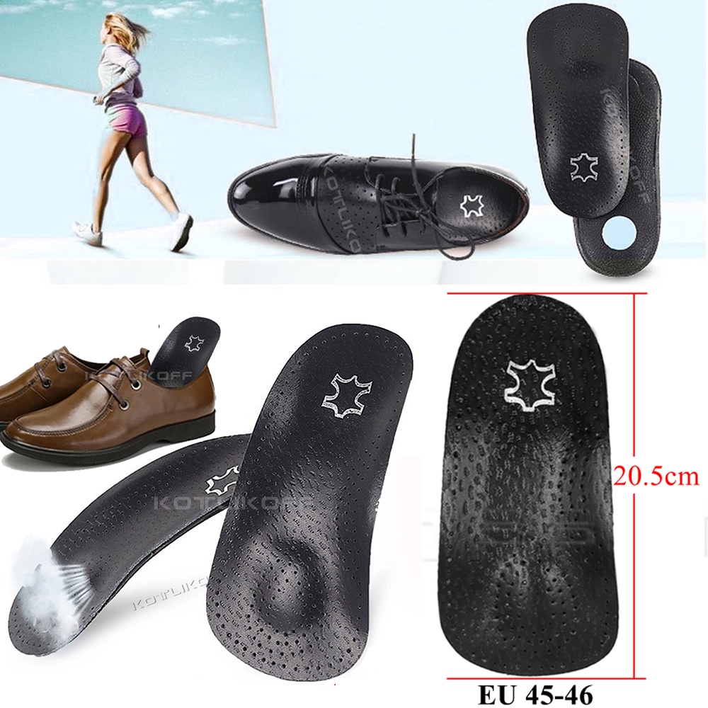Leather Orthotic Insoles orthopedic Flat Feet Heel Pain Arch Support For Man Woman Business Shoe