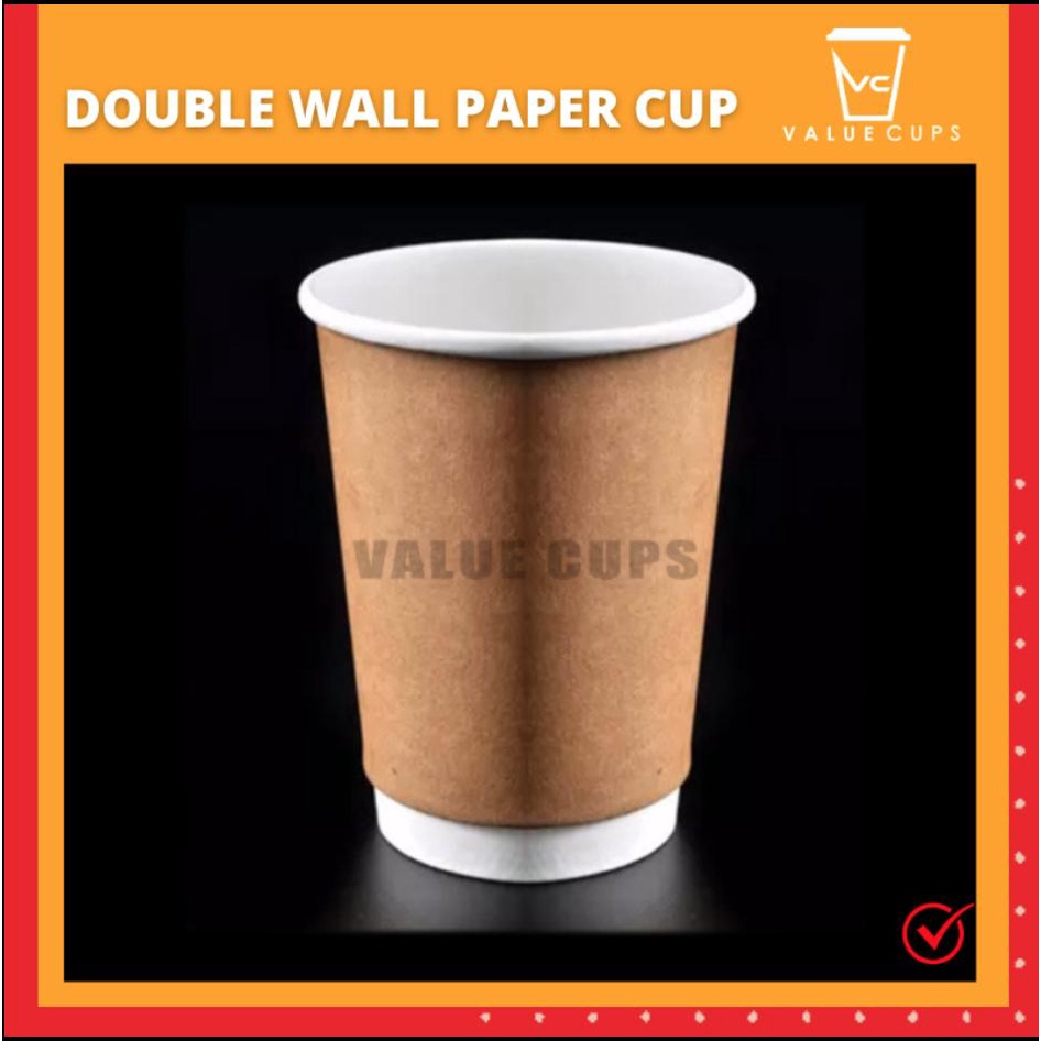 Double Walled Paper Hot Cup 12oz Coffee Cup Hot Cup 100pcs (VC ...