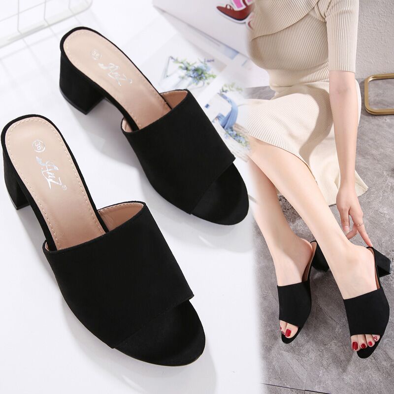 Korean fashion trend comfortable casual women's high-heeled sandals ...