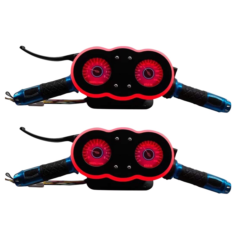 Super motorcycle steering wheel, led handlebars with gauges, DIY kit arcade racing video game