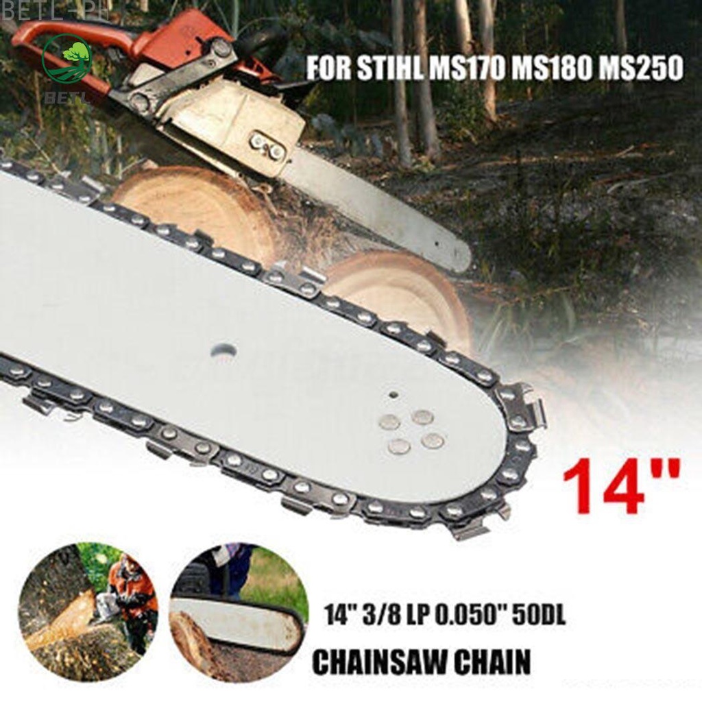 14 Inch Chainsaw White Guide Bar With Saw Chain 3/8 LP 50 Section