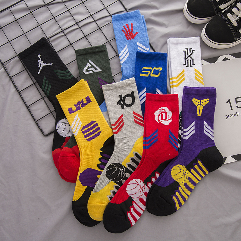 NBA Socks Team Logo Pattern Socks Long Cotton Basketball Socks